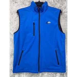 Clique Men's Full Zip Vest Blue Size Medium‎ Zip Pockets Mock Neck